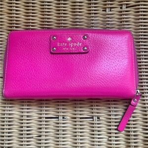 Kate Spade Pink Pebbled Leather Wallet